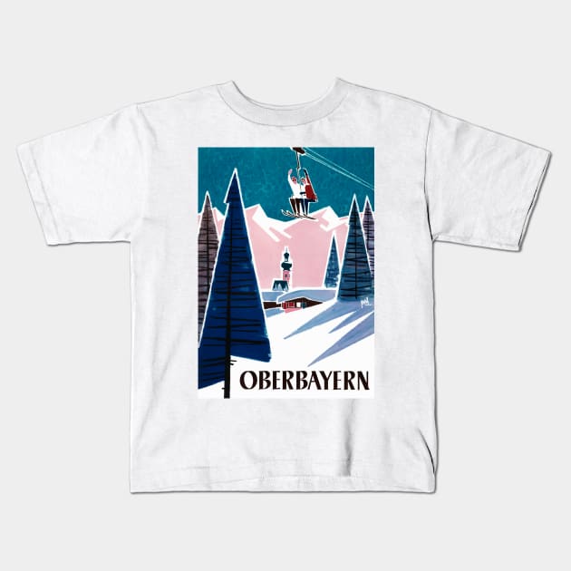 Vintage Travel Poster Germany Oberbayern Kids T-Shirt by vintagetreasure